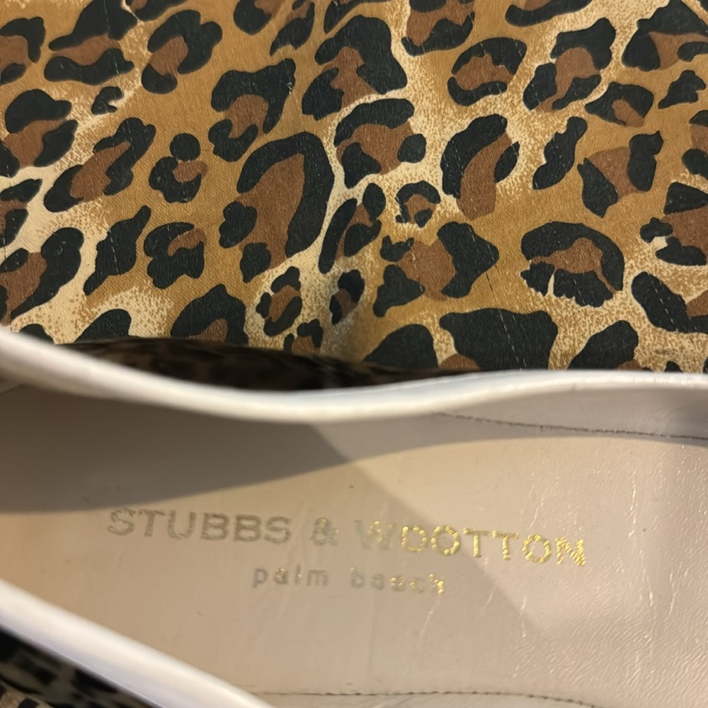 Stubbs & Wootton Black and White Flats with Elegant Trim - Picture 7 of 11
